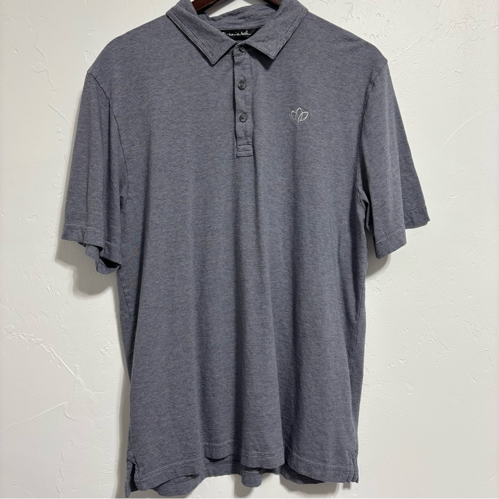 Travis Mathew Men Golf Polo Short Sleeve Shirt L Cotton Modal Embroidered FLAW